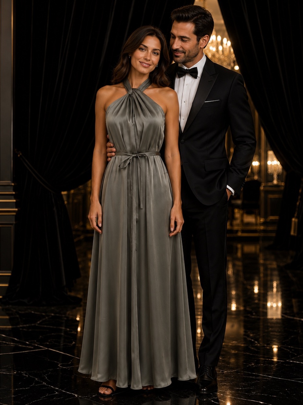 Ann Taylor Olive Halter Maxi Dress